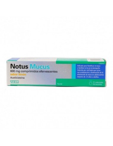 Notus Mucus 600mg 20 Comprimidos Efervescentes...