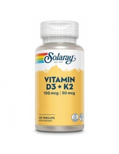 Solaray Vitamina D3 & K2 120 Cápsulas