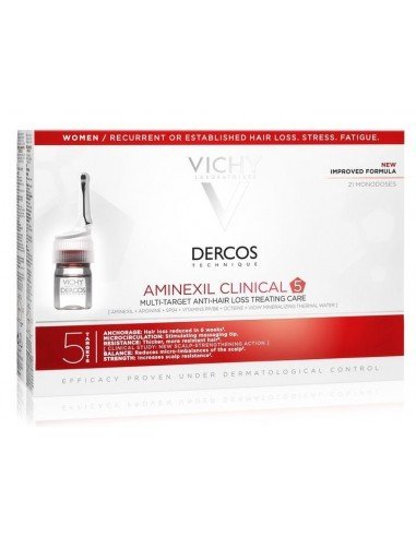 Vichy Dercos Aminexil Clinical-5 Mujer 21 Ampollas