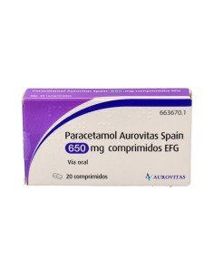 Paracetamol Aurovitas 650mg 20 Comprimidos
