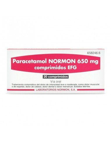 Paracetamol Normon 650mg 20 Comprimidos